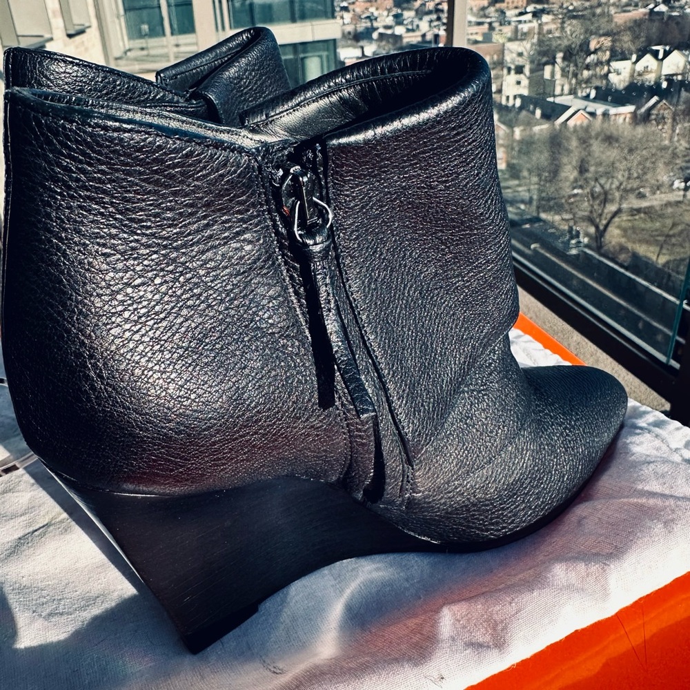 NEW Givenchy foldover wedge leather booties
